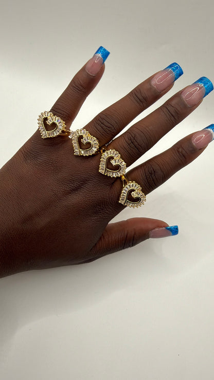 Baguette Heart Ring