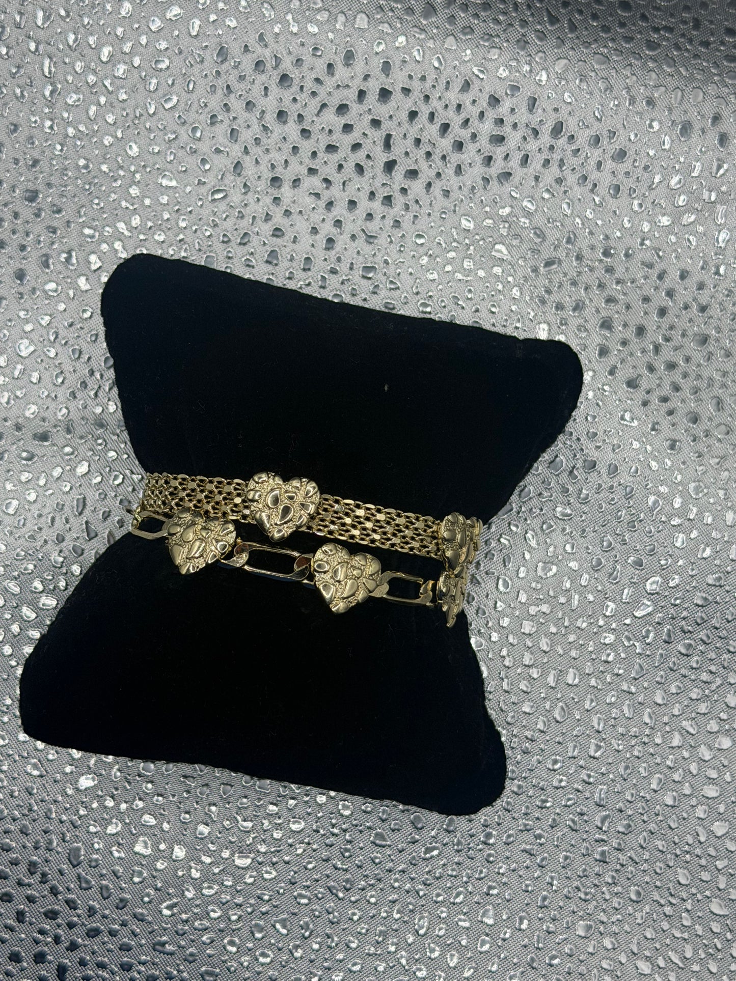 Nugget Heart Chain Link Bracelet