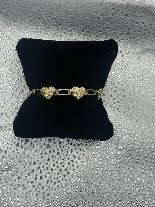 Nugget Heart Chain Link Bracelet